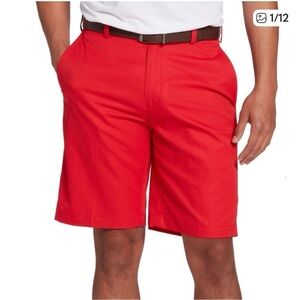 NEW Walter Hagen Men's Perfect 11 Collection Positive Red Flat Front Shorts